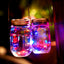 Decoratiune Lampă solara LED in forma de borcan, lumina RGB