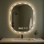 Oglindă Baie LED Ovală cu Senzor Touch, Dezaburire si Ceas – Design Modern 80 x 60 cm