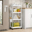 Raft organizator cu 4 niveluri, mobil, multifunctional, cu roti si accesorii incluse 97x25, 5x34, 5 cm