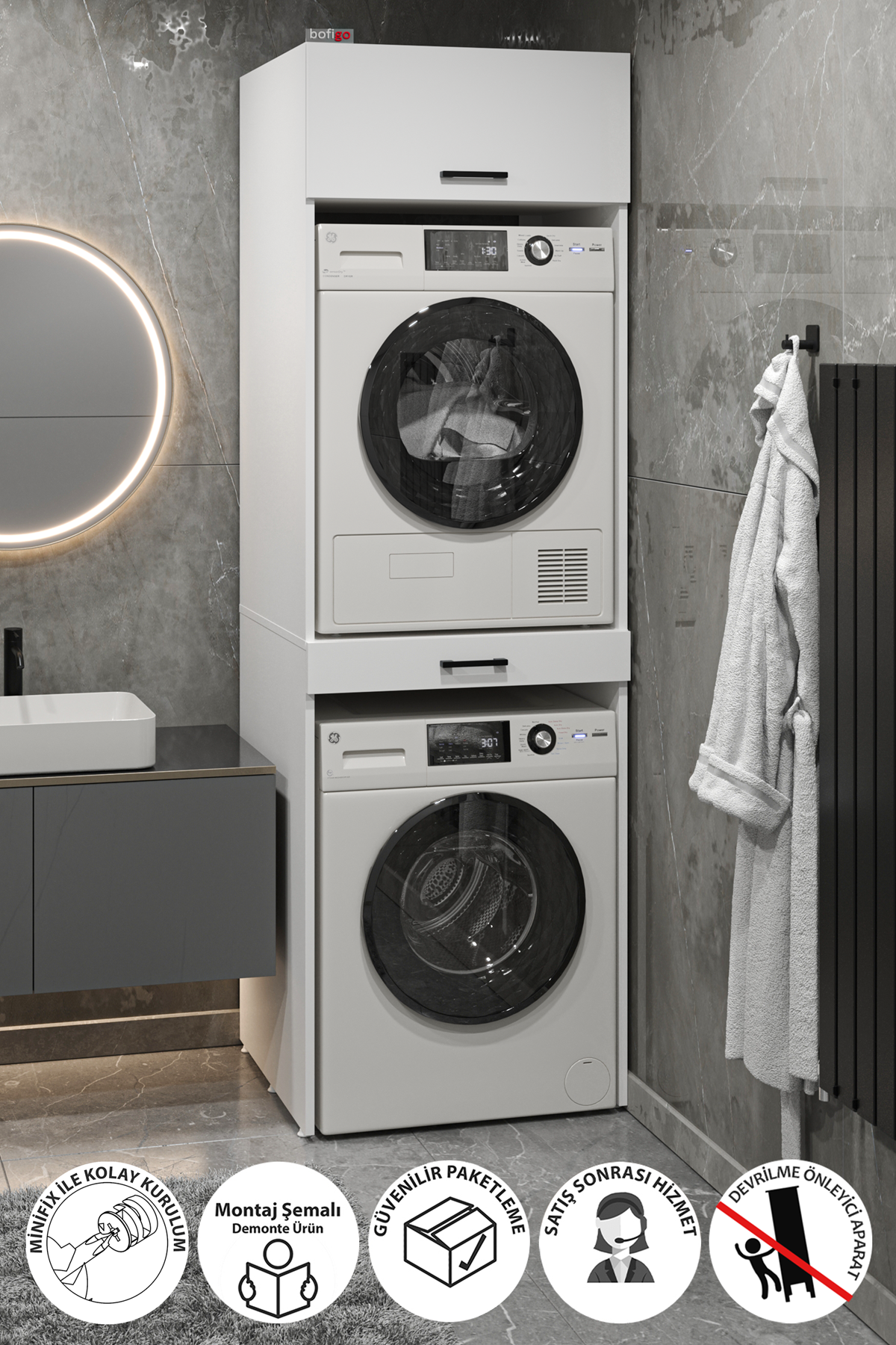 Dulap Irmak multifunctional 80 x 180 cm, dressing inalt pentru dormitor hol sau living, PAL melaminat 18 mm clasa E1