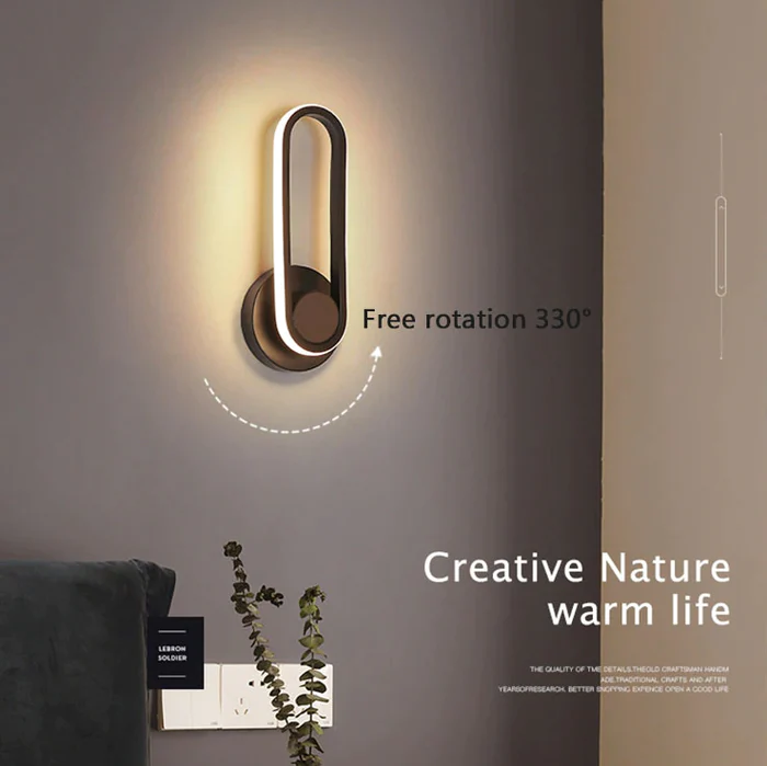 Lampă de perete LED, rotativa 330°, lumina calda 12W