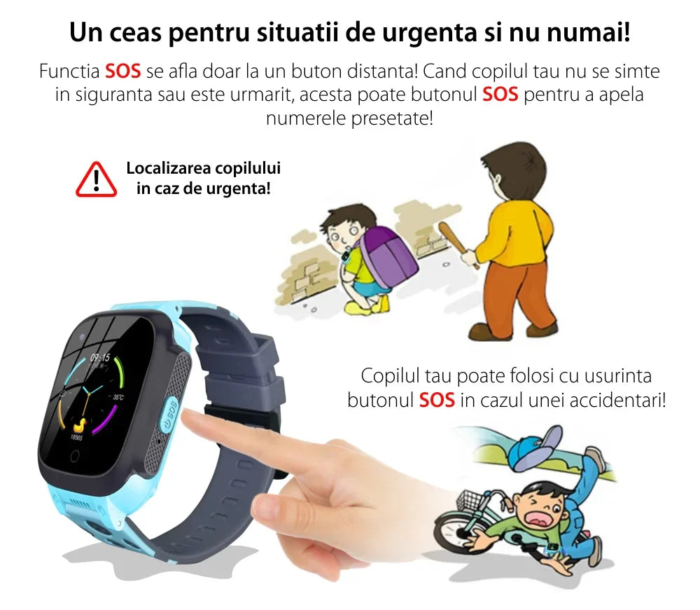 Ceas smartwatch LT25 pentru copii, cu GPS, 4G
