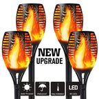 Lampă solara tip torta cu efect flacara, varianta mare 78cm, 96LED
