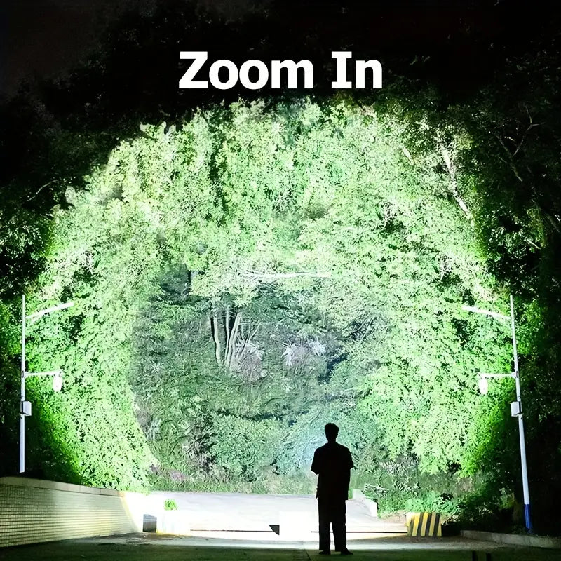 Lanterna profesionala cu LED laser, 5km raza actiune, 30000 lumeni