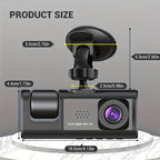 Camera auto tripla FullHD, 3 camere-fata/spate/interior, ecran 2'', G Senzor