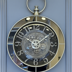 Ceas de Perete Stil Vintage – Design cu Mecanisme Vizibile, Carcasa Metalica cu Oglindă si Detalii Premium