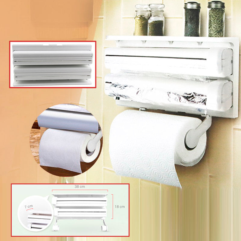 Dispenser triplu de Bucătărie pentru hartie, folie aluminiu si folie stretch