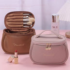 Geanta cosmetica, din piele PU, cu maner, 21 X 14 X 14cm, impermeabila