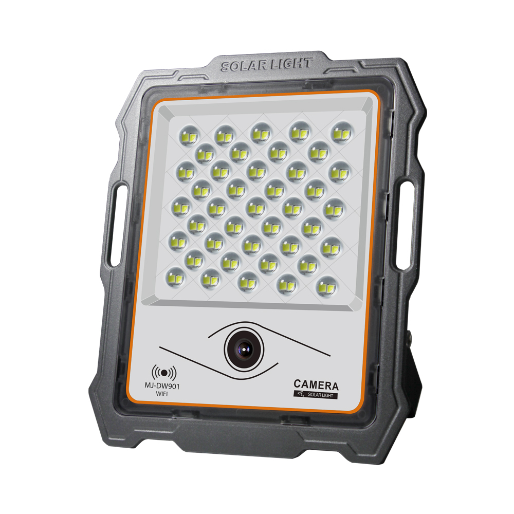 Proiector LED cu panou solar si camera WIFI, 100W-300W, 82-236 LED-uri, lumina alba, telecomanda