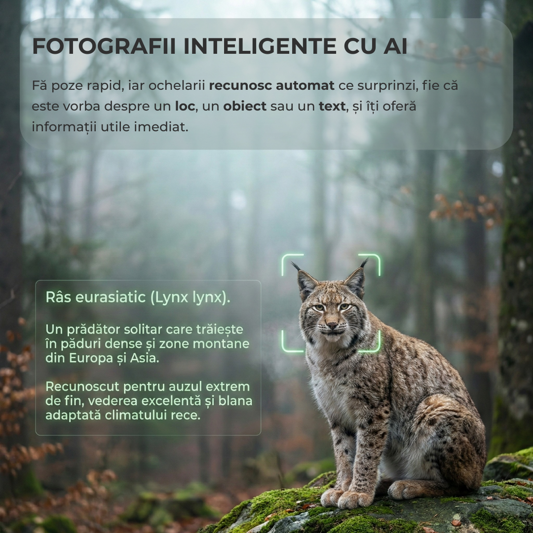 Ochelari Smart VIVENDO SMART GLASSES, Camera 1080P Full HD, AI Integrat