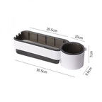 Suport autoadeziv pentru uscatorul de par, pahar pentru articole baie, ABS, 30.5 x 9.6 x 7, alb