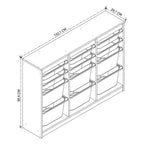 Dulap Lara multifunctional cu 12 cosuri textile, organizator cu cadru metalic anti-rugina, capacitate maxima