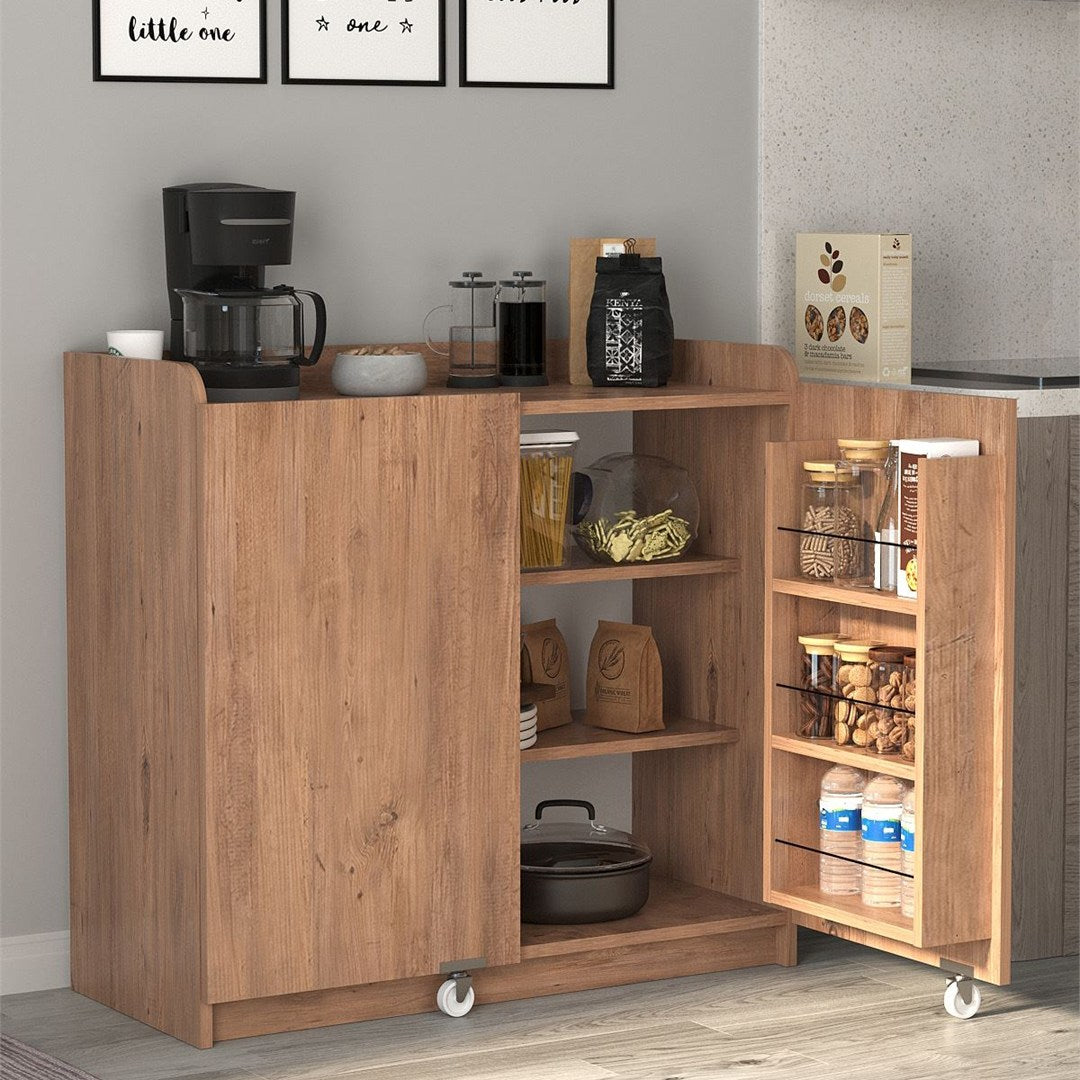 Dulap Gokce camara multifunctional 80 x 180 cm, dulap Bucătărie sau depozitare inalt, rafturi reglabile pe inaltime