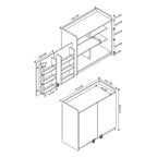 Dulap Gokce camara multifunctional 80 x 180 cm, dulap Bucătărie sau depozitare inalt, rafturi reglabile pe inaltime