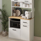 Dulap Aybuke multifunctional cu 4 usi si sertar, mobilier Bucătărie colt cafea sau camara 90 x 180 cm, PAL
