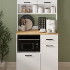 Dulap Aybuke multifunctional cu 4 usi si sertar, mobilier Bucătărie colt cafea sau camara 90 x 180 cm, PAL