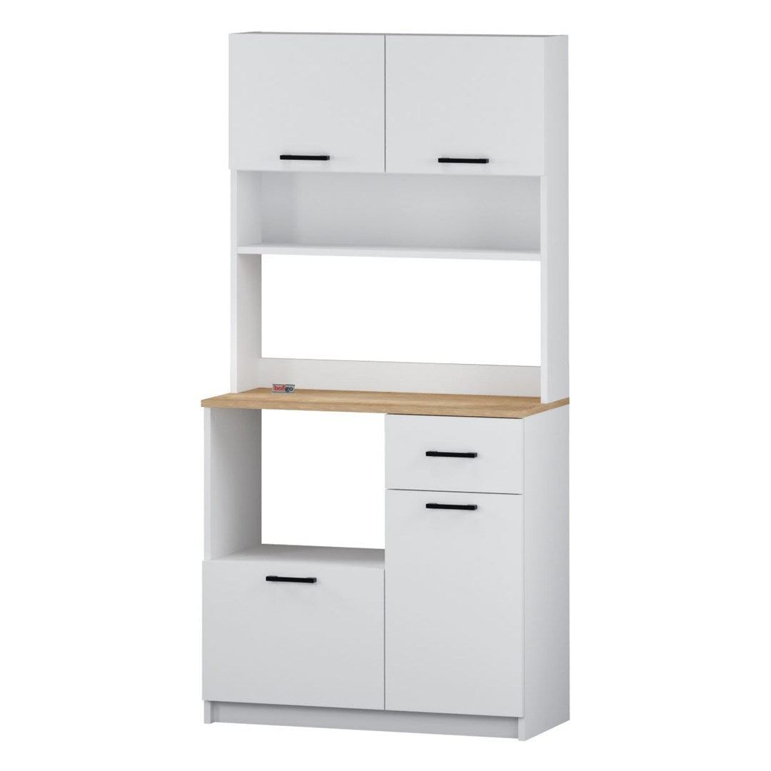 Dulap Aybuke multifunctional cu 4 usi si sertar, mobilier Bucătărie colt cafea sau camara 90 x 180 cm, PAL