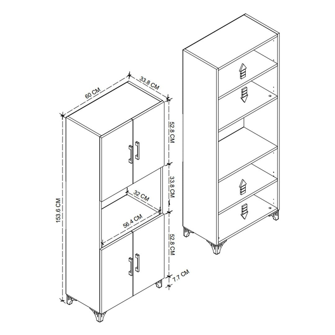 Dulap Ece pentru cuptor microunde, suport microunde cu raft superior si usa 60 x 90 cm, dulap Bucătărie compact