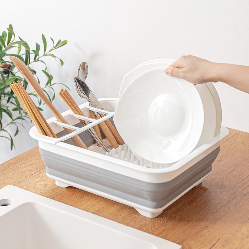 Uscator pliabil pentru vase si tacamuri, 38 x 32 x 7 cm Imagine principală a produsului