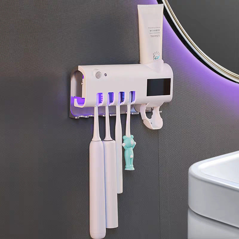 Dozator pentru pasta de dinti cu alimentare solara si sterilizator UV pentru periute Imagine principală a produsului