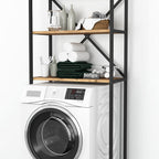 Organizator baie metalic multifunctional, raft baie cu 4-5 polite deschise 40 x 100 cm, cadru anti-rugina pentru