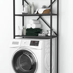 Organizator baie metalic multifunctional, raft baie cu 4-5 polite deschise 40 x 100 cm, cadru anti-rugina pentru