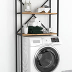 Organizator baie metalic multifunctional, raft baie cu 4-5 polite deschise 40 x 100 cm, cadru anti-rugina pentru