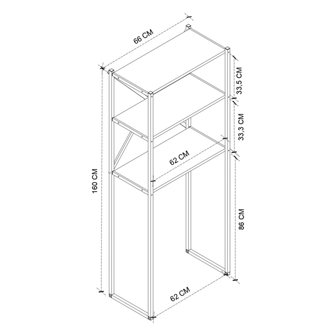 Organizator baie metalic multifunctional, raft baie cu 4-5 polite deschise 40 x 100 cm, cadru anti-rugina pentru