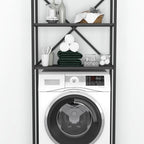 Organizator baie metalic multifunctional, raft baie cu 4-5 polite deschise 40 x 100 cm, cadru anti-rugina pentru