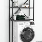 Organizator baie metalic multifunctional, raft baie cu 4-5 polite deschise 40 x 100 cm, cadru anti-rugina pentru