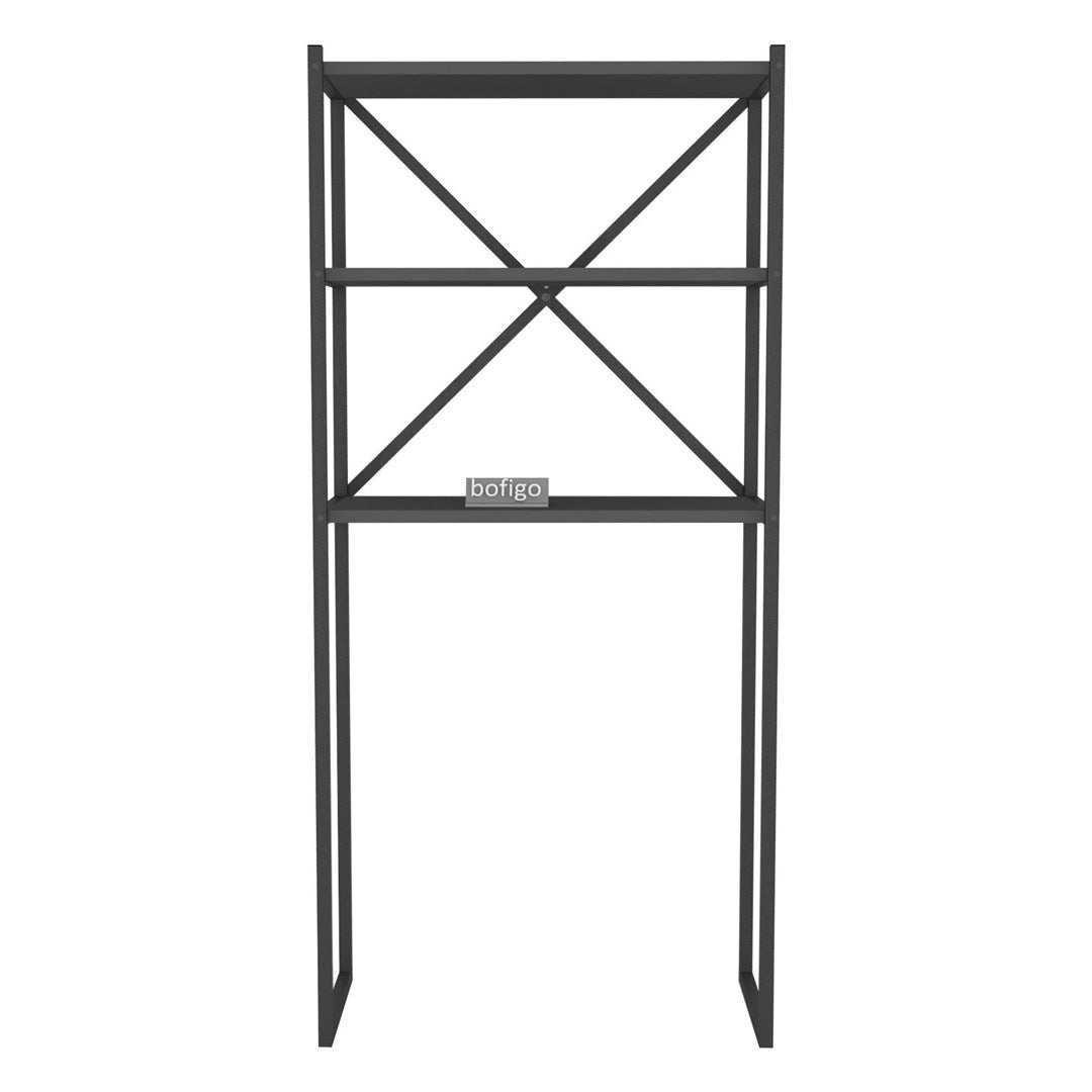 Organizator baie metalic multifunctional, raft baie cu 4-5 polite deschise 40 x 100 cm, cadru anti-rugina pentru