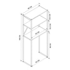 Organizator baie metalic multifunctional, raft baie cu 4-5 polite deschise 40 x 100 cm, cadru anti-rugina pentru