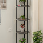 Suport flori si vase Lale cu 5 nivele, etajera decorativa pentru plante carti sau obiecte, cadru metalic + PAL