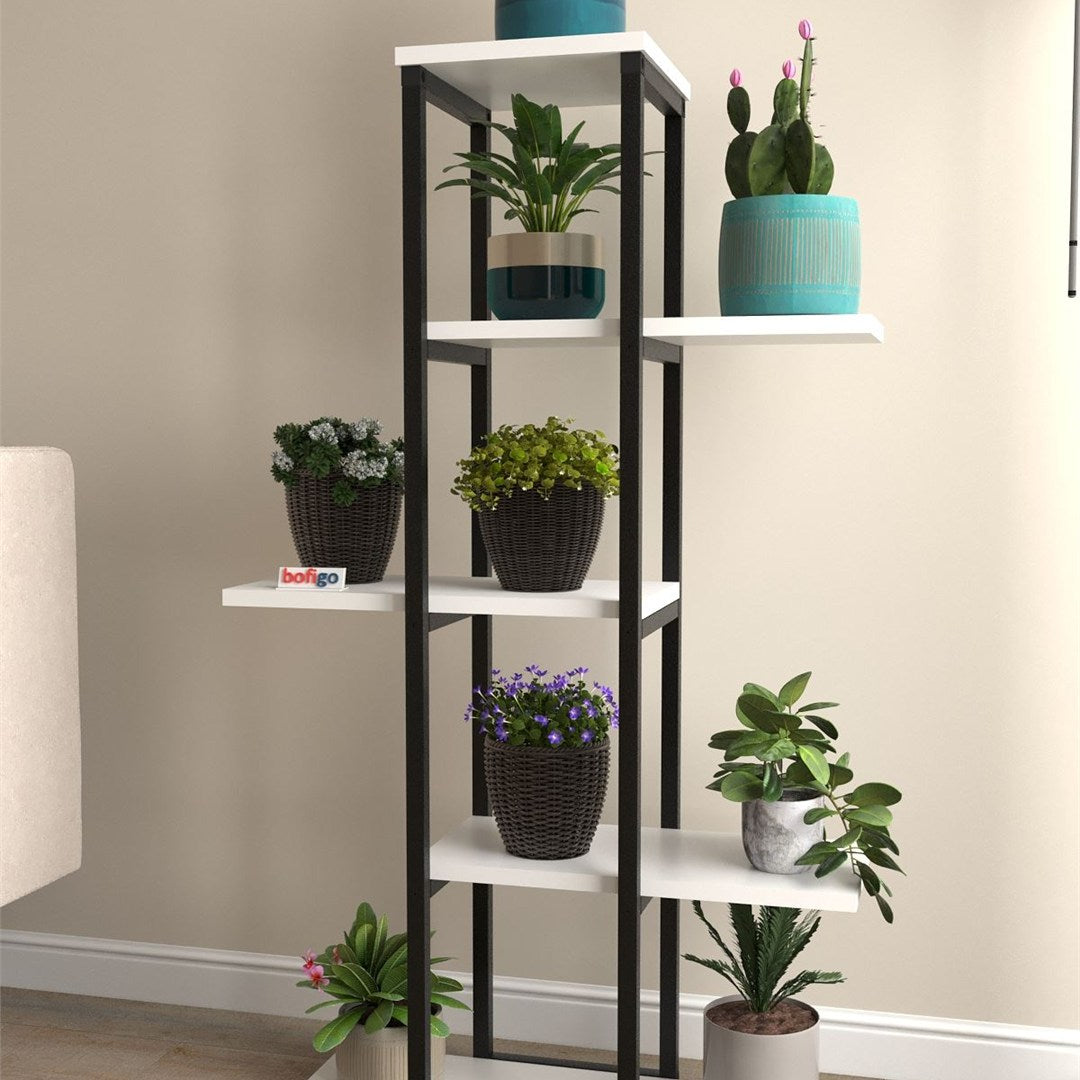 Suport flori Papatya multifunctional, etajera decorativa pentru ghivece si obiecte 40 x 120 cm, cadru metalic Imagine secundară a produsului