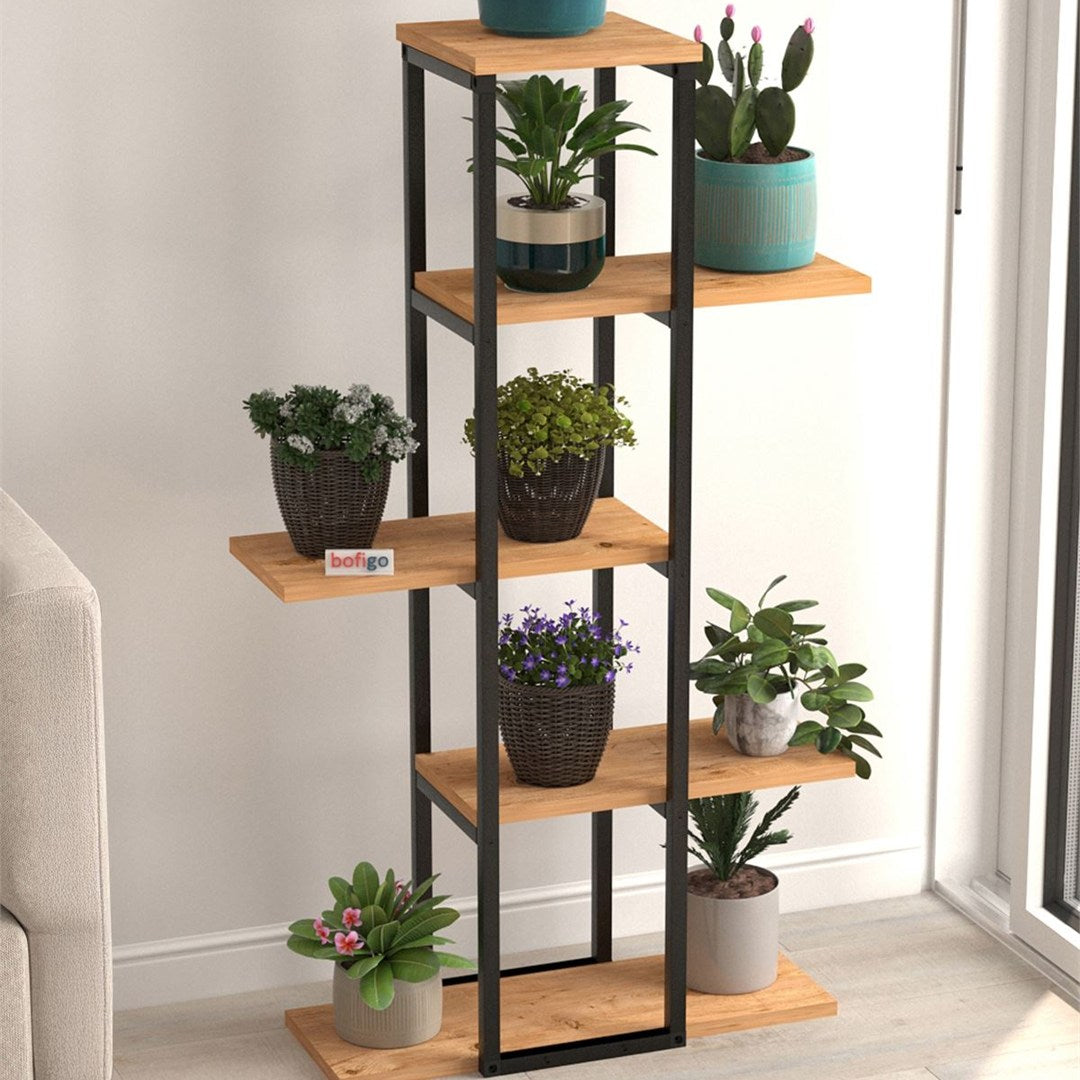 Suport flori Papatya multifunctional, etajera decorativa pentru ghivece si obiecte 40 x 120 cm, cadru metalic