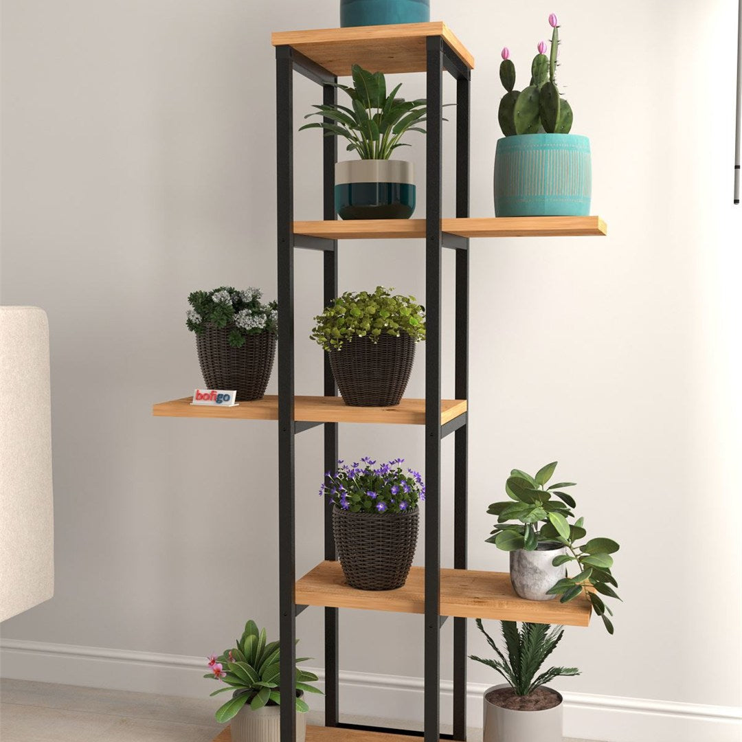 Suport flori Papatya multifunctional, etajera decorativa pentru ghivece si obiecte 40 x 120 cm, cadru metalic