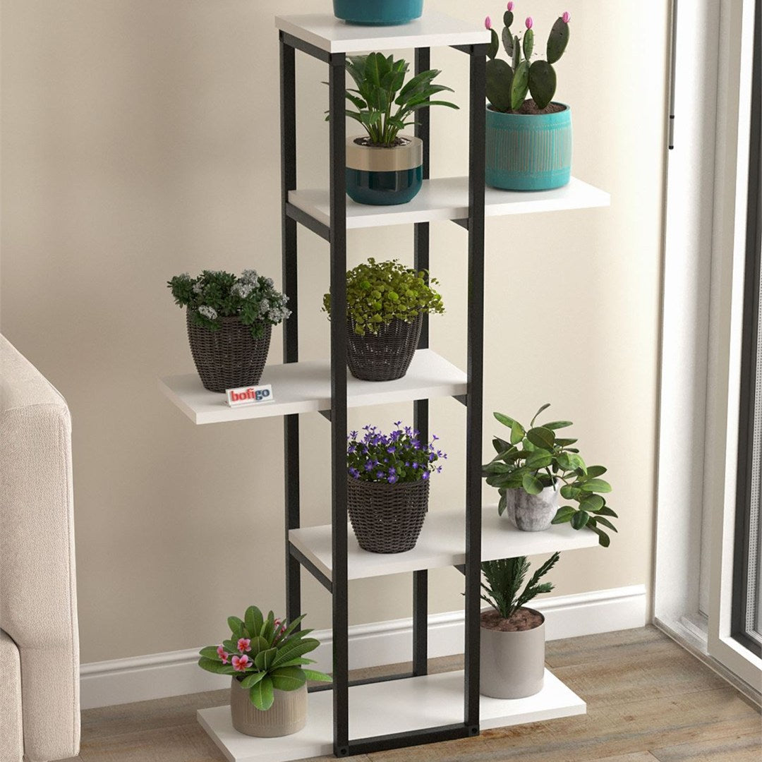 Suport flori Papatya multifunctional, etajera decorativa pentru ghivece si obiecte 40 x 120 cm, cadru metalic
