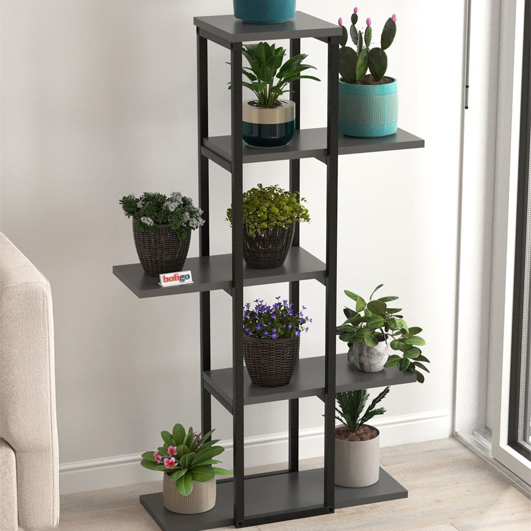 Suport flori Papatya multifunctional, etajera decorativa pentru ghivece si obiecte 40 x 120 cm, cadru metalic