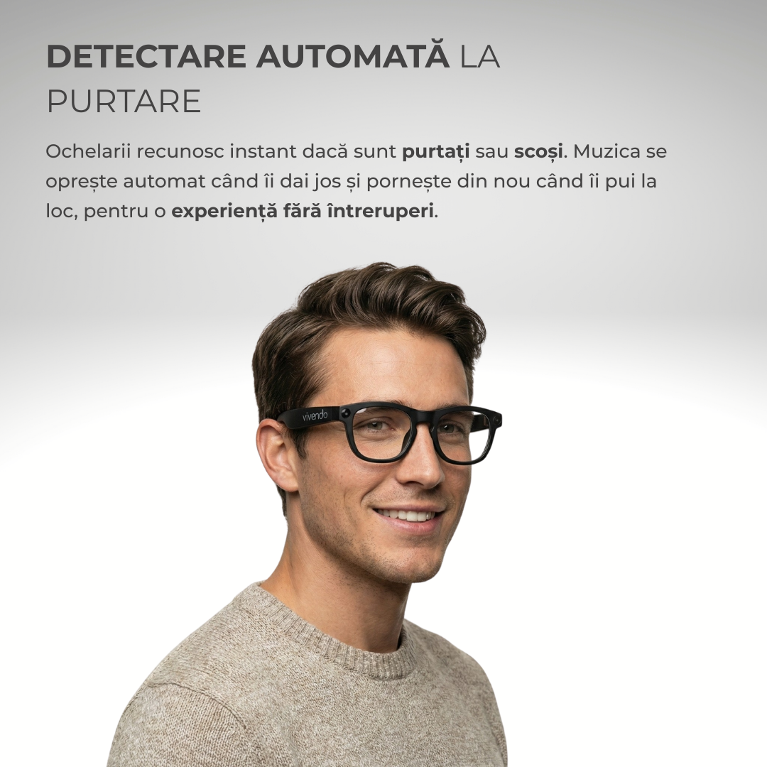 Ochelari Smart VIVENDO SMART GLASSES, Camera 1080P Full HD, AI Integrat