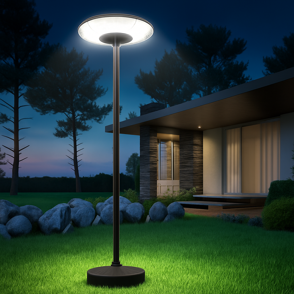 Lampă solara LED 200W, iluminare inteligenta in 3 culori, telecomanda si stalp inclus