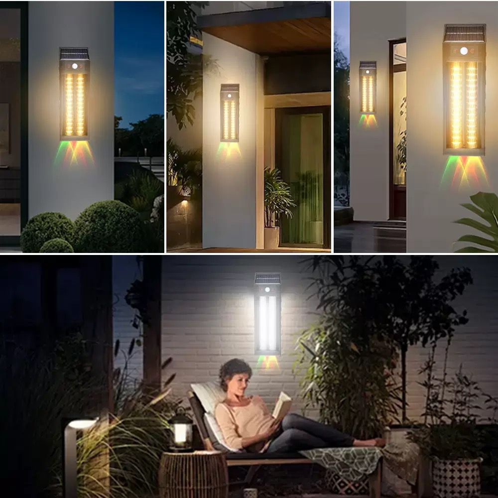 Lampă solara LED 33 cm, senzor miscare, 3 moduri de lumina, panou solar 5.5V/1.6W, rezistenta la apa