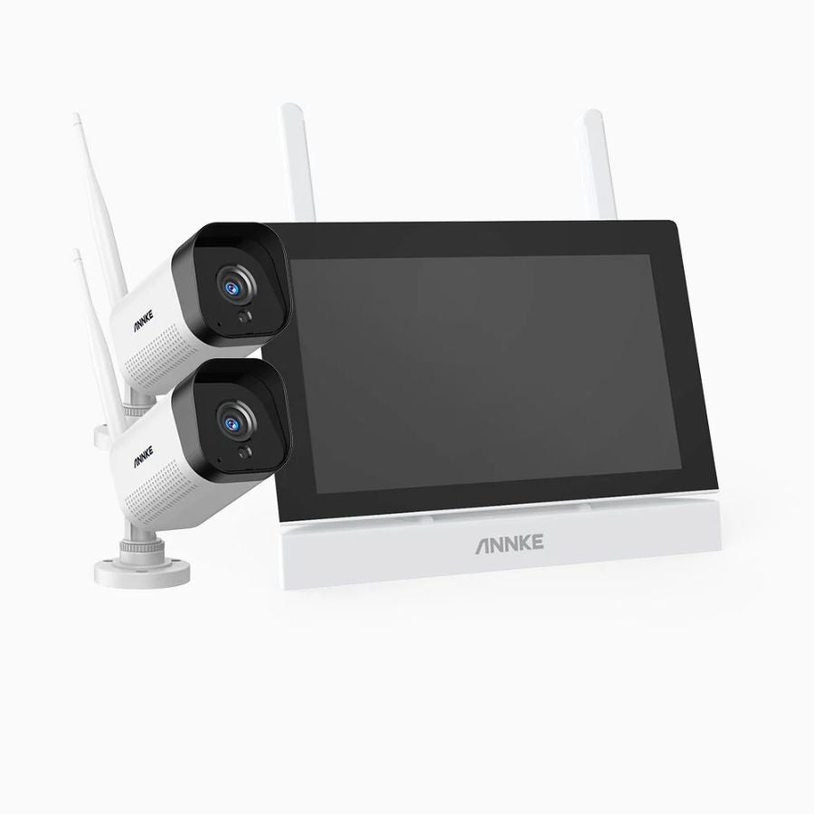 Sistem performant de supraveghere video ANNKE N44WET+I71GK*2, NVR cu ccran tactil 7 inch, 2 camere