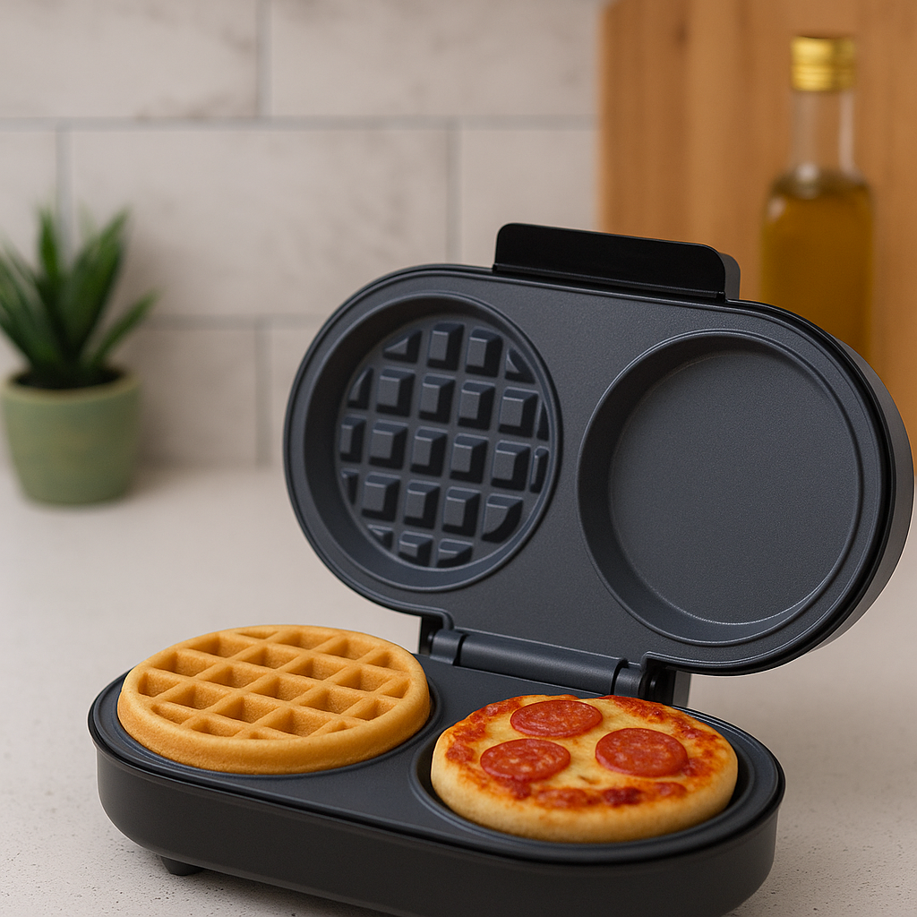 Aparat electric pentru burgeri/omleta/waffles/sandwich, RAF R245, 850 W, 28x23x16 cm, negru Imagine secundară a produsului