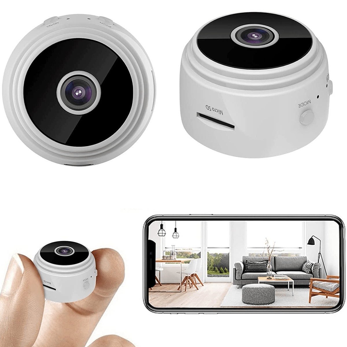 Mini Cameră de supraveghere wireless WIFI 1080p Full HD A9 Imagine secundară a produsului