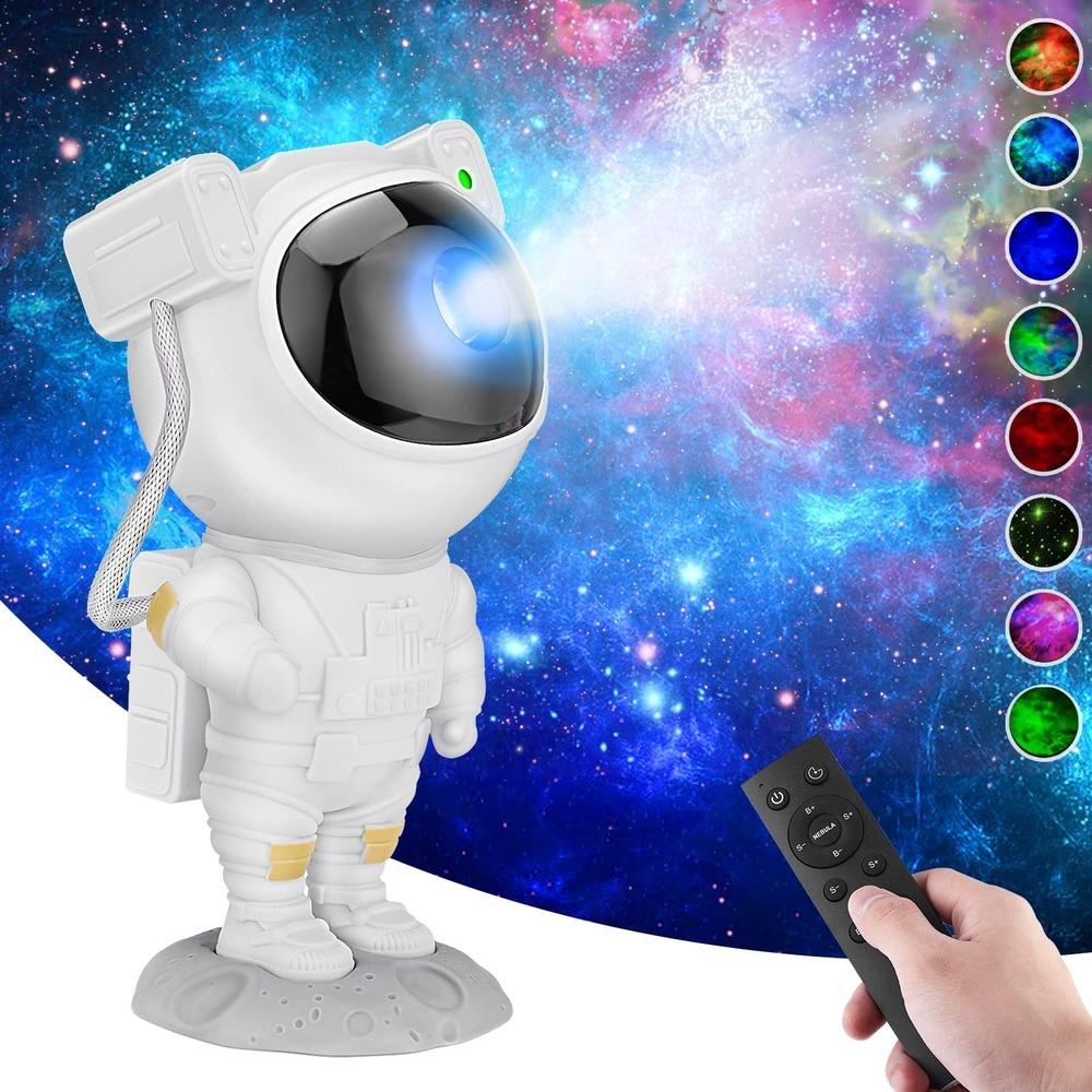 Proiector In Forma de Astronaut, Permite Proiectarea Stelelor sau Galaxiilor, Alb Imagine secundară a produsului