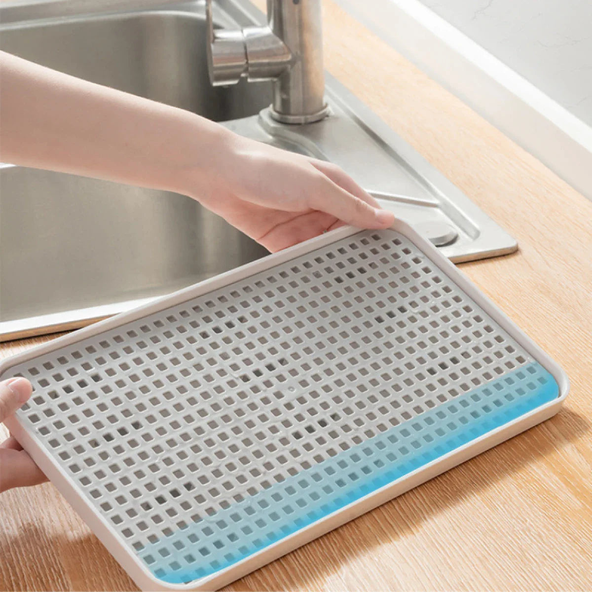 Tava multifunctionala cu sistem de scurgere pentru Bucătărie si baie, 38 x 22.4 x 2.3 cm Imagine secundară a produsului