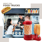Aparat pentru preparat Hot Dog, 450W, Rosu pentru Bucătărie Practică