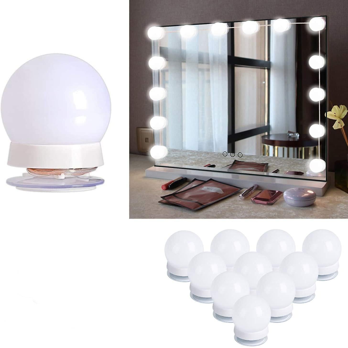 Set 10 becuri LED pentru Oglindă make-up, cu reglare intensitate