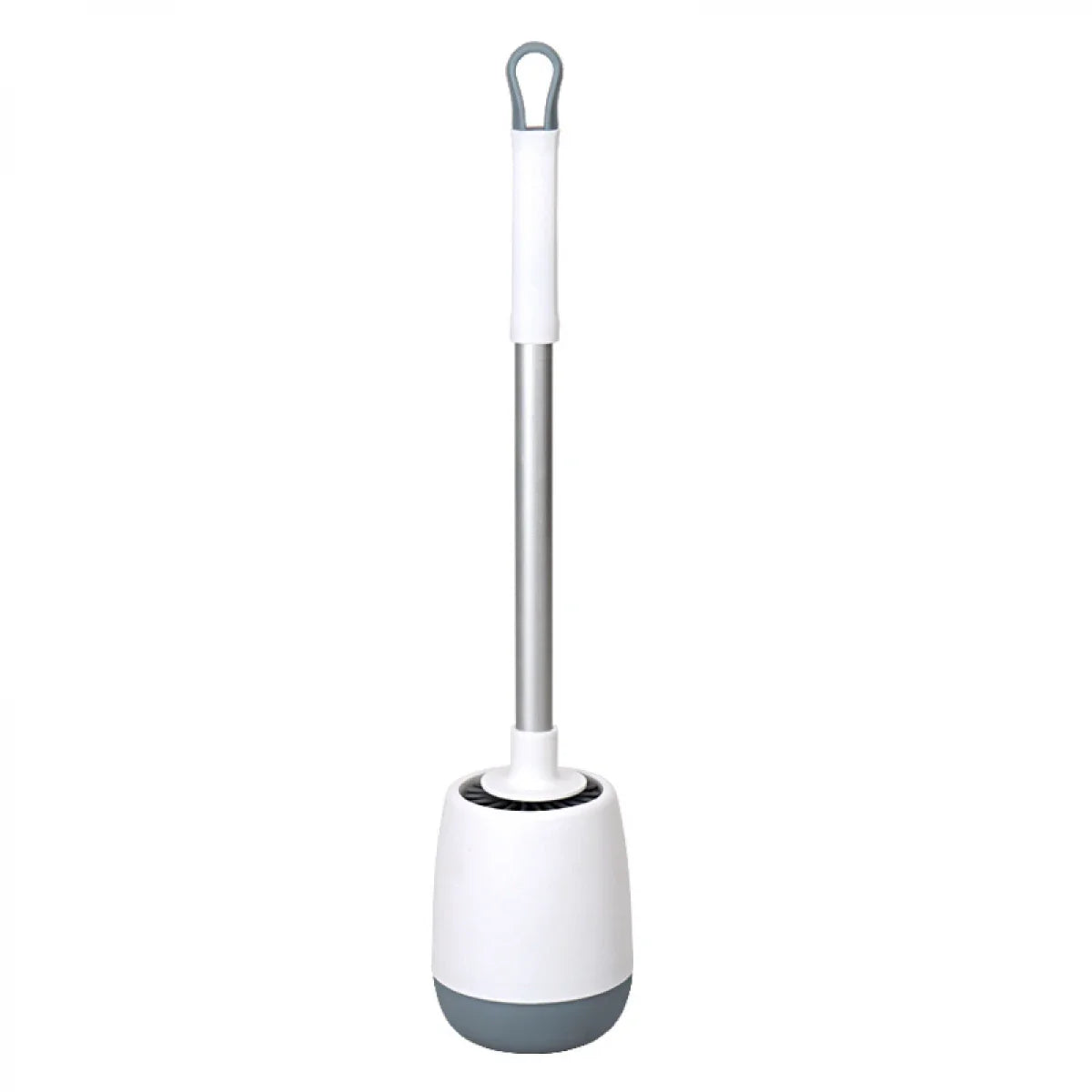Perie de wc din silicon cu recipient pentru scurgerea apei, suport autoadeziv, 10 cm x 52.5 cm Imagine secundară a produsului