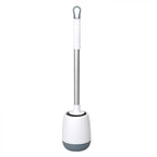 Perie de wc din silicon cu recipient pentru scurgerea apei, suport autoadeziv, 10 cm x 52.5 cm